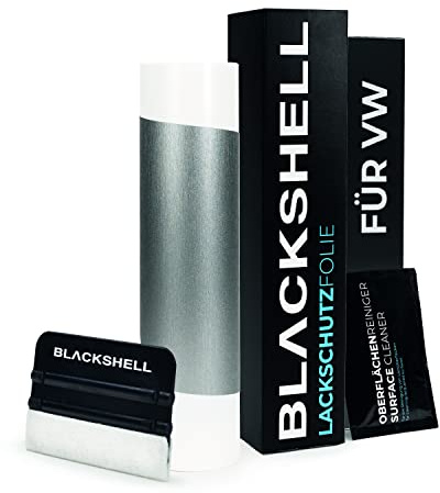 Blackshell® Ladekantenschutz Folie passend für VW Golf Plus | Typ 5M | 2004-2014 Aluminium gebürstet Silber - passgenauer Stoßstangenschutz inkl. Set für Folierung