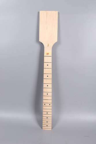 Unlackierter Gitarrenhals, 22 Bünde, für TL ST E-Gitarre, Ahorn-Griffbrett-Paddelkopf, DIY Gitarre Dot Inlay (62,9 cm)