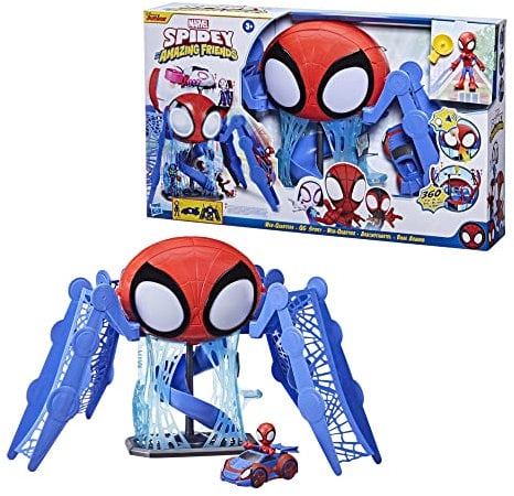 SPIDEY AND HIS AMAZING FRIENDS Marvel Playset Aracnocuartel - Figura y vehículo - para niños a Partir de 3 años