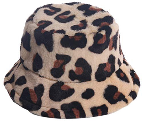VALICLUD Fischerhut mit Leopardenmuster Kopfbedeckung für Mädchen verschwommen draussen Outdoorhut Ideas modischer Fischerhut warme Fischermütze Herbst Warmer Hut Damen Kaninchenfell
