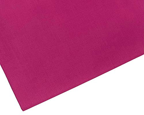 Tissu en polycoton uni rose vif - 112 cm de large - 40+ couleurs (rose vif, 2 mètres)