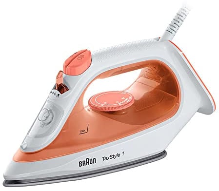 Braun TexStyle 1 SI 1009 Steam iron Non-stick soleplate 1900 W Orange, White