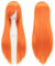 IMISSU 80 cm langes glattes Naturhaar Cosplay Perücken mit Pony Bunt Halloween Kostüm Party Perücke Haarverlängerungen (Fluoreszierend Orange)