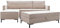 MIUFORM Ecksofa mit Schlaffunktion und Bettkasten (Hocker) Wendbar, Lincoln Wohnlandschaft L-Form mit Pouffe, Couch L Form Schlafcouch Pouf Wohnzimmer Sofa L Form, Metallfüße, Sofa Cord (Beige)