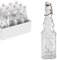 OISE ART STORE Trade Shop - Set 12 Pz Bottiglie in Vetro Quadrata Decorata con Tappo Meccanico 150 Ml 108008