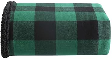 Eddie Bauer - Blanket, Super Soft Reversible Sherpa & Brushed Fleece Bedding, Throw Blankets for Couch, Ideal for Lounging (Cabin Plaid Green)