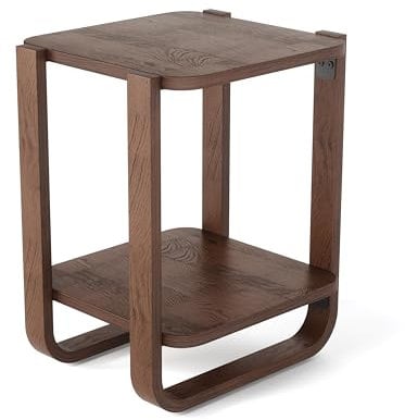 Umbra Bellwood Beistelltisch, Moderner Couchtisch und Nachttisch aus Bugholz, Walnuss Antik