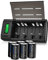 Palowextra Premium Rechargeable C Cell Batteries with Charger, 6 Pack 1.2V NiMH C Size, Universal Battery Charger for AA AAA 9V D C Rechargeable Batteries (6 Count)
