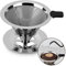 Kerry Filtro de café, gotero de malla de acero inoxidable reutilizable, gotero permanente para verter sobre café, herramientas de cocina para cafetera manual, 1-4 tazas