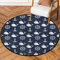 Wal-Radanker-Bereich, runder Teppich f¨¹r Wohnzimmer, 92 cm, Anker, nautisch, Teppiche, Schlafzimmerteppiche, rutschfest, waschbar, Teppichbodenmatten f¨¹r Eingangsbereich, Waschk¨¹che, Kinderzimmer