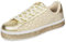UUBARIS Damen-Tennis-Sneaker, glitzernd, neonfarben, glitzernd, Strass, Bling, Hochzeit, Brautschuhe, glänzende Paillettenschuhe, Goldener Leopardenmuster Glitzer, 38 EU