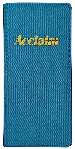 Acclaim Rigid Lawn Bowls Bowling Scorecard Holder Lightly Padded Plain Colour Chevron Textured Finish 23 cm x 11 cm with Spring Clip & Pen Loop (Green)