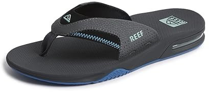Reef Men's Fanning Flip Flop Sandal Gunmetal Ocean