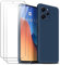 Funda para Xiaomi Redmi 12 4G con Tres Cristal Templado Protector de Pantalla, Azul Suave Silicona Protectora Carcasa para Xiaomi Redmi 12 4G 6.79