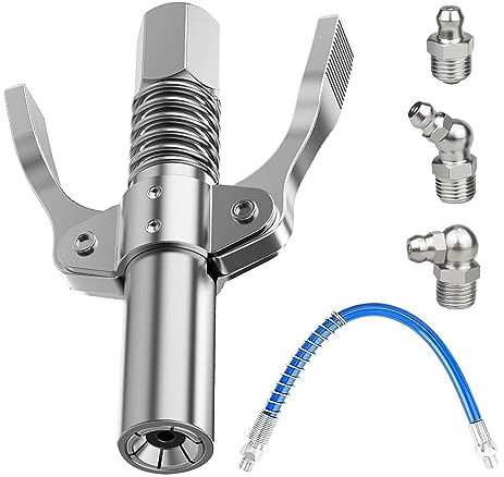 Suitedget 5 Pièces Pompe a Graisse Embout Pompe a Graisse Pompe à Graisse Pompe Graisse Pompe a Graisse Electrique Embout de Pompe à Graisse avec Tuyau pour Tous Les Types de Presses à Graisse