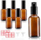 Phomanttonary 6 Flacons Vaporisateurs en Verre Ambre de 30ml, Bouteilles Spray Vide pour Huiles Essentielles, Parfums, Aromathérapie, Massages, Cosmétiques et Plus, Réutilisable