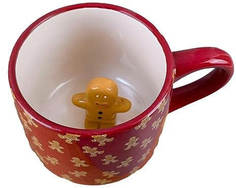 CAPIJIONG Taza de cerámica de Navidad de 200 ml/6.7 onzas, creativa, linda, muñeco de nieve, Papá Noel, taza para oficina, hogar, restaurante, cafetería, casa de té, taza de hombre de jengibre-201-300
