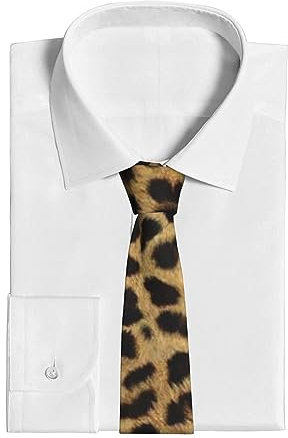 OrcoW Krawatte, Leopardenmuster, Tierdruck, klassische Herren-Krawatte, Seidenkrawatte, modische Krawatte für Männer, Business, Hochzeit, formelle Krawatten, Schwarz , One size