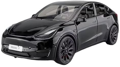 CUTSUGOK maßstabsgetreues Auto 1:24 für Tesla Model 3 Modell Y Legierung Auto Modell Druckguss Metall Auto Modell mit Sound und Licht Modellfahrzeug zum Sammeln(B)