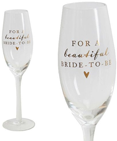Widdle Gifts Wedding Champagne Flute Wine Glass Boxed and Elegant Design (Beautiful Bride-to-Be 2646)