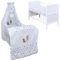 Generisch Baby Delux Babybett Komplett Set Kinderbett 60x120 cm umbaubar zum Juniorbett weiß 10-tlg Max Bettset Matratze Chiffonhimmel (Wippe Magic blau)