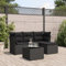 ULUYYUC 5-TLG. Garten-Sofagarnitur, Polsterbank Hocker Fußhocker Gästebett Geeignet für Balkon Garten Hinterhof Außenbereich mit Kissen Schwarz Poly Rattan