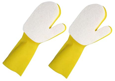 Angoily 2 Pcs Pool Cleaning Gloves Hot Tub Cleaning Mitt with Scouring Pad Spa Scrubbing Mitt for Stain and Dirt Cleaning