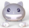 Cuffie per Bambini, Auricolari Bluetooth 5.3, Limite Di Volume 85 dB, 30Hrs Playback Cuffie Bluetooth Bambina, Cuffie Bluetooth Bambini con Microfono, Impermeabile, Cuffie Gatto, grigio&bianco