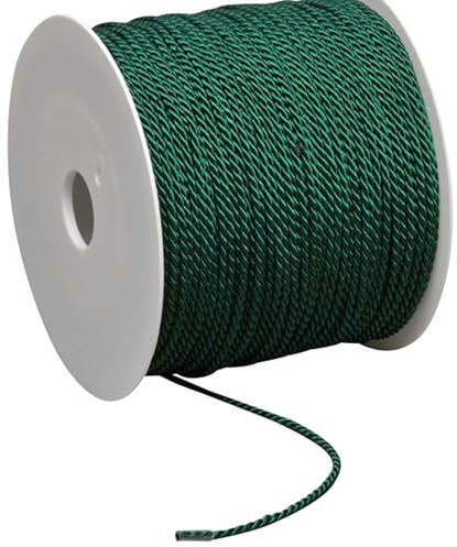 SPRINTIS Kordel 2 mm aus Viskose, grün, Kordelband mit 100 m Rolle,2-fach gedreht – Ideal als Geschenkband, Dekokordel oder Zierkordel