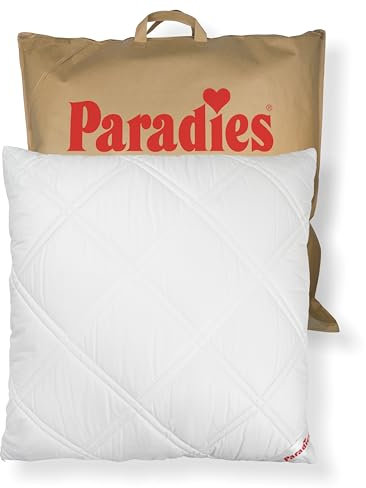 PARADIES Kopfkissen 80x80 cm 2er Set mit versteppter Hülle - Softy Top Plus Bio, Öko-Tex 100 Klasse 1, medizinisch getestet, verstepptes Kissen mit Reißverschluss