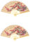 Cabilock 2pcs Wall Mounted Fan Decoration Wall Folding Fan Decor Folding Handheld Fan Folding Fan Wall Hanging Wall Background Decor Folding Fans Handheld Wall-mounted Fans Retro Fan Wooden