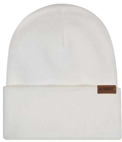 Boonbery Mütze Herren Mütze Damen Unisex Beanie Wintermütze Strickmütze klassisches Design Weiche Dünne Mütze Ideal für Alle Jahreszeiten Weiß