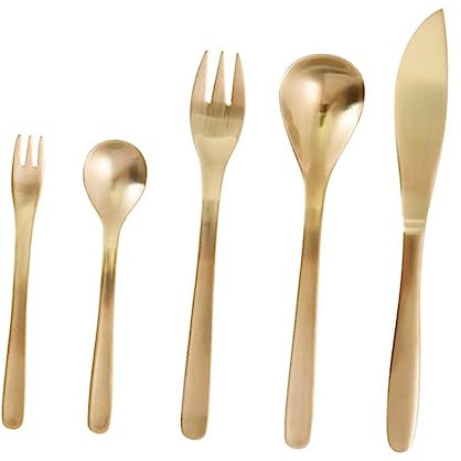 PRETYZOOM 5piezas Cubiertos Occidentales Juego De Cubiertos Dorados Vajilla De Cocina Para Elegante
