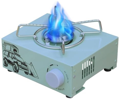 Mnini Gaas Herd – 2100 W Feuerkraft Rucksackkocher, Campingkocher Magnetkocher | Tragbarer Kocher für Camping, Campingbrenner, Outdoor-Kocher mit mehreren Feuerkräften, rutschfeste Matten für Camping-
