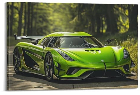 JTLFXY Hypercar Poster, Jesko Greener Super Car, dekoratives Gemälde, Leinwand, Wandposter und Kunstdruck, moderne Familienschlafzimmer-Dekoration, Poster, 50 x 75 cm