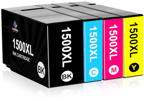 LeciRoba 1500XL Kompatibel für Canon PGI-1500XL 1500XL Tintenpatronen mit Canon Maxify MB2000 MB2050 MB2150 MB2155 MB2300 MB2350 MB2750 MB2755 Drucker (1-Schwarz 1-Cyan 1-Magenta 1-Gelb)