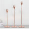 3 pièces/Ensemble bougeoir européen bougeoirs en métal for Bougie décoration de Mariage Simple Chandelier Salle de fête décoration de la Maison(Rose Gold 3pcs)