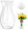 Vase Décoratif en Verre Transparent 23CM Vase à Rose Tulipe Herbe de la Pampa Fleurs Séchées Décoration Mariage pour Salon Chambre à Coucher