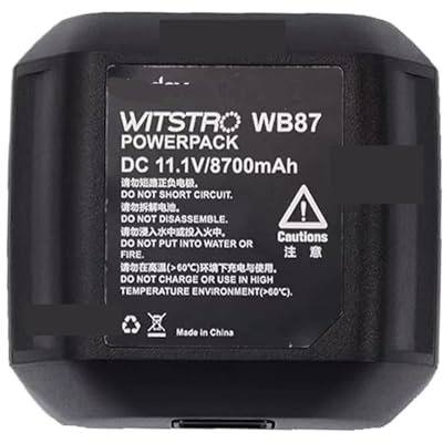 Battery Pack,Compatible For Godox,for WB87 Battery Pack 11.1V 8700mAh For AD600 AD600BM AD600B SLB60W TTL 2.4G X System All-in-One Powerful Outdoor Flash