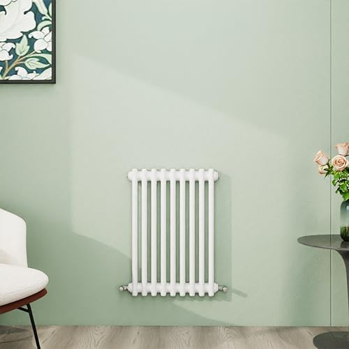 Simple Bathroom Column Radiators White 600×425mm Horizontal Double Traditional Cast Iron Style Interior Designer Radiator