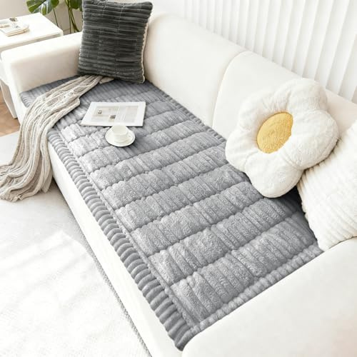 Capslpad Dicke Sofa überzug Waschbar Couch Überzug rutschfest 2 3 4 Sitzer Weiche Sofa Cover Sofabezug Sofaschoner für Wohnzimmer Couch Cover Möbelschutz Weich Haustiermatte (Grau, 70x150cm)