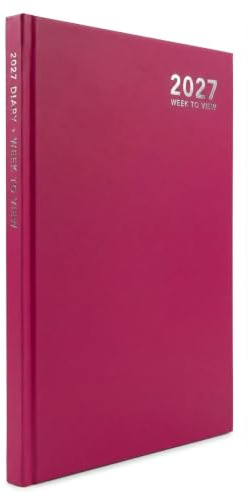 Orbitron Agenda semainier 2026 A5 avec couverture rigide et relié Rose