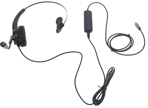 SENECESLI Hochauflösendes, Einohriges Kunden-Headset mit Mikrofon, zu-USB-3,5-mm-, Geräuschunterdrückendes Telefon-Headset für PC, Laptop, Tablet, Schwarz [Telemarketing]