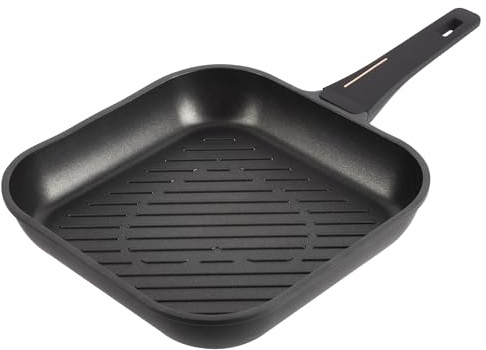 Bergner Copper Sartén Grill 28cm en aluminio fundido Antiadherente Negro y cobre