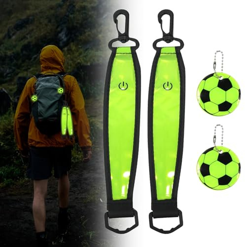 Dongcill Lauflicht Joggen mit Reflektoren,Gürtel USB Aufladbar Verstellbar Nacht Sicherheitslicht