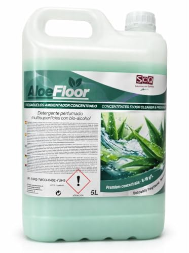 Aloefloor Fregasuelos Efecto Ambientador 1x5L | Limpiador de Suelos Concentrado con Bioalcohol | pH Neutro – Aroma Fresco Duradero | Todo Tipo de Superficies – Secado Rápido sin Aclarado