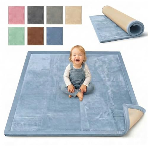 BabybeFun Krabbelmatte Baby - kuschelig weich - 3cm Dicke Spielmatte - schützt vor Stößen - Teppich Kinderzimmer 180x200cm - rutschfeste Schaumstoffmatte - Spielteppich Kinder - Krabbeldecke warm