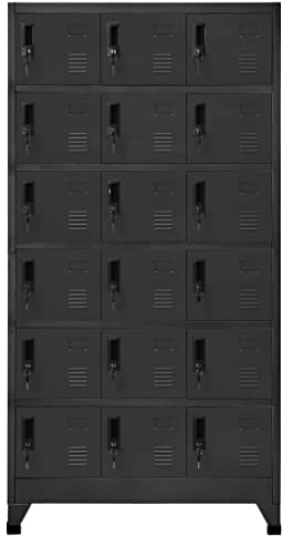 FWIKDUN Schließfachschrank Anthrazit 90x40x180 cm Stahl Spind Schließfächerschrank mit 6 abschließbaren Fächern zur sicheren Aufbewahrung von Kleidung und persönlichen Gegenständen
