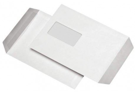 Versandtaschen DIN C5, weiß (Innendruck), SK, 90 g/qm, mit Fenster, 162x229mm