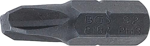 BGS 8187 | Bit | Antrieb Außensechskant 6,3 mm (1/4) | Kreuzschlitz PH3 | Länge 25 mm | Chrom-Vanadium-Stahl (S2)